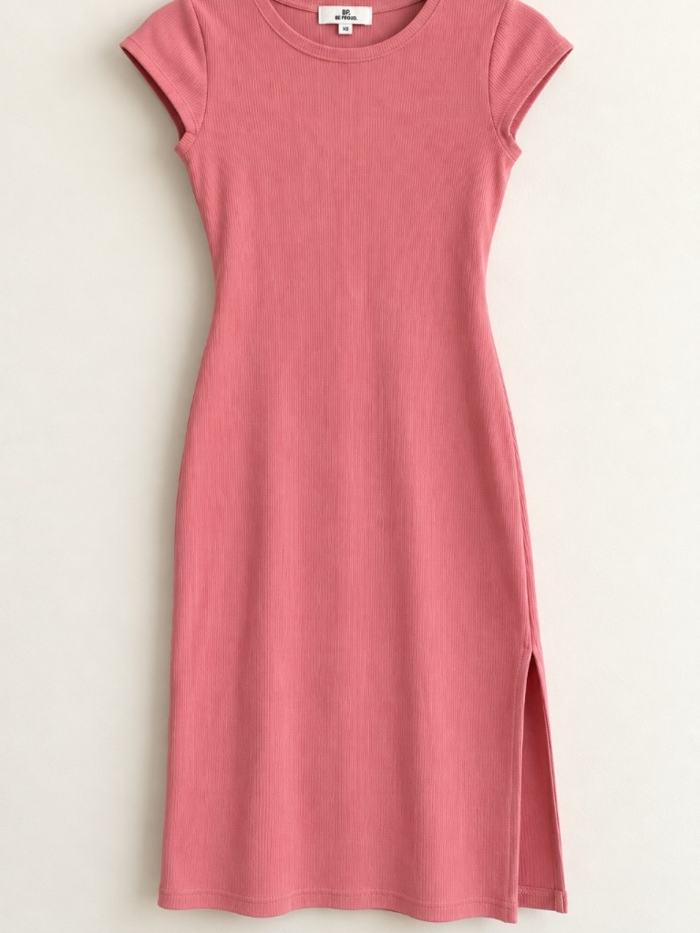 B Dakota Steve Madden Pink Ribbed Midi Dress Size S